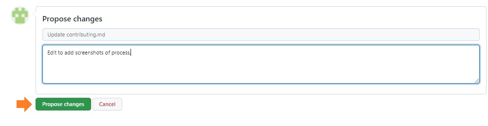 A screenshot of the Propose Changes dialogue